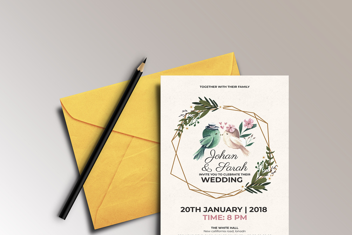 Wedding Invitation Card, a Card Template by DGTouch (Photo 3 of 3)
