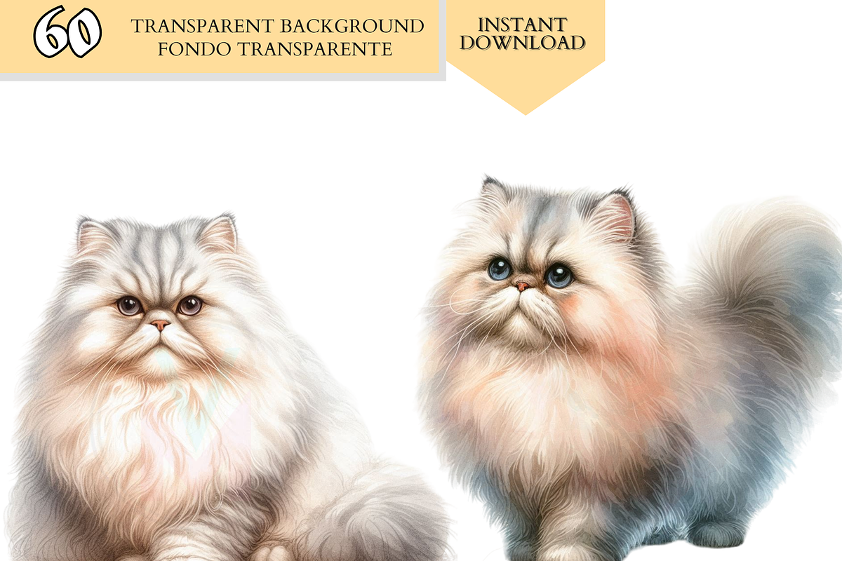 Cat Breeds PNG Bundle Cats Clipart, an Animal Illustration by VM PARTYS  BY TAIRUMA (Photo 2 of 10)