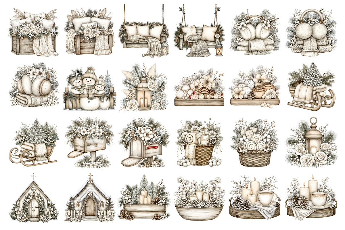 Cozy Winter Watercolor Clipart, a Seasonal Illustration by Nicolle's Colorful Art (Photo 4 of 8)