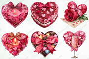 Watercolor Valentine Gift Clipart, an Illustration by Creative Art (Thumbnail 3 of 9)