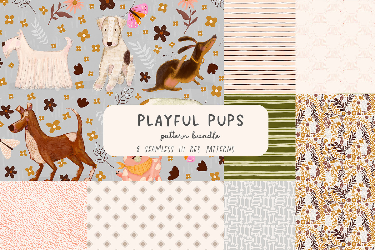 Cute Dog Seamless Digital Pattern, a Graphic by Bridgett Stahlman Design (Photo 1 of 5)