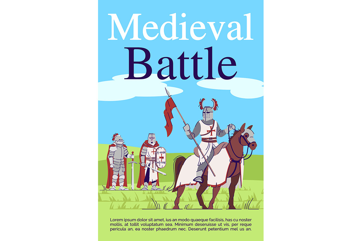 Medieval battle brochure template, a Flyer Template by IMG Visuals