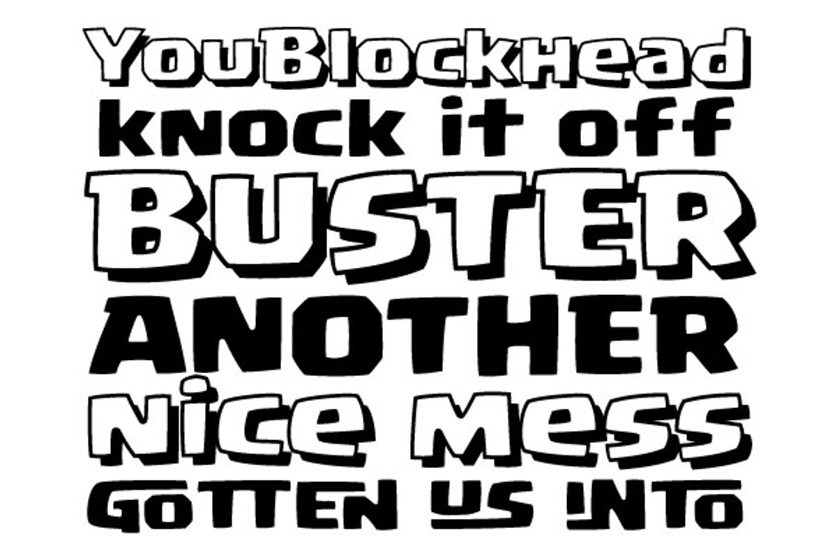 You Blockhead - a heavy comic font preview 2