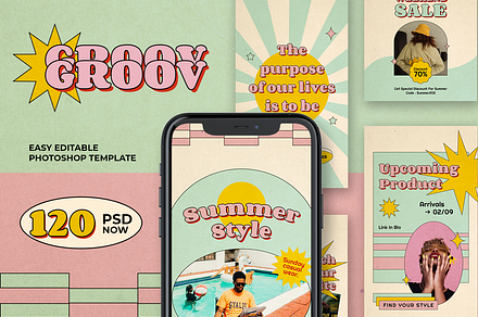 Vol.10 Groov Instagram Template, a Social Media Template by Shinra Labs