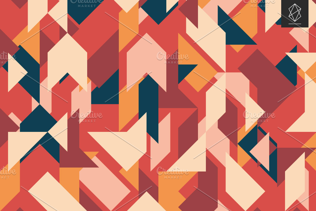 Geometric retro backgrounds, a Pattern Graphic by Yury Velikanov (Photo 10 of 11)