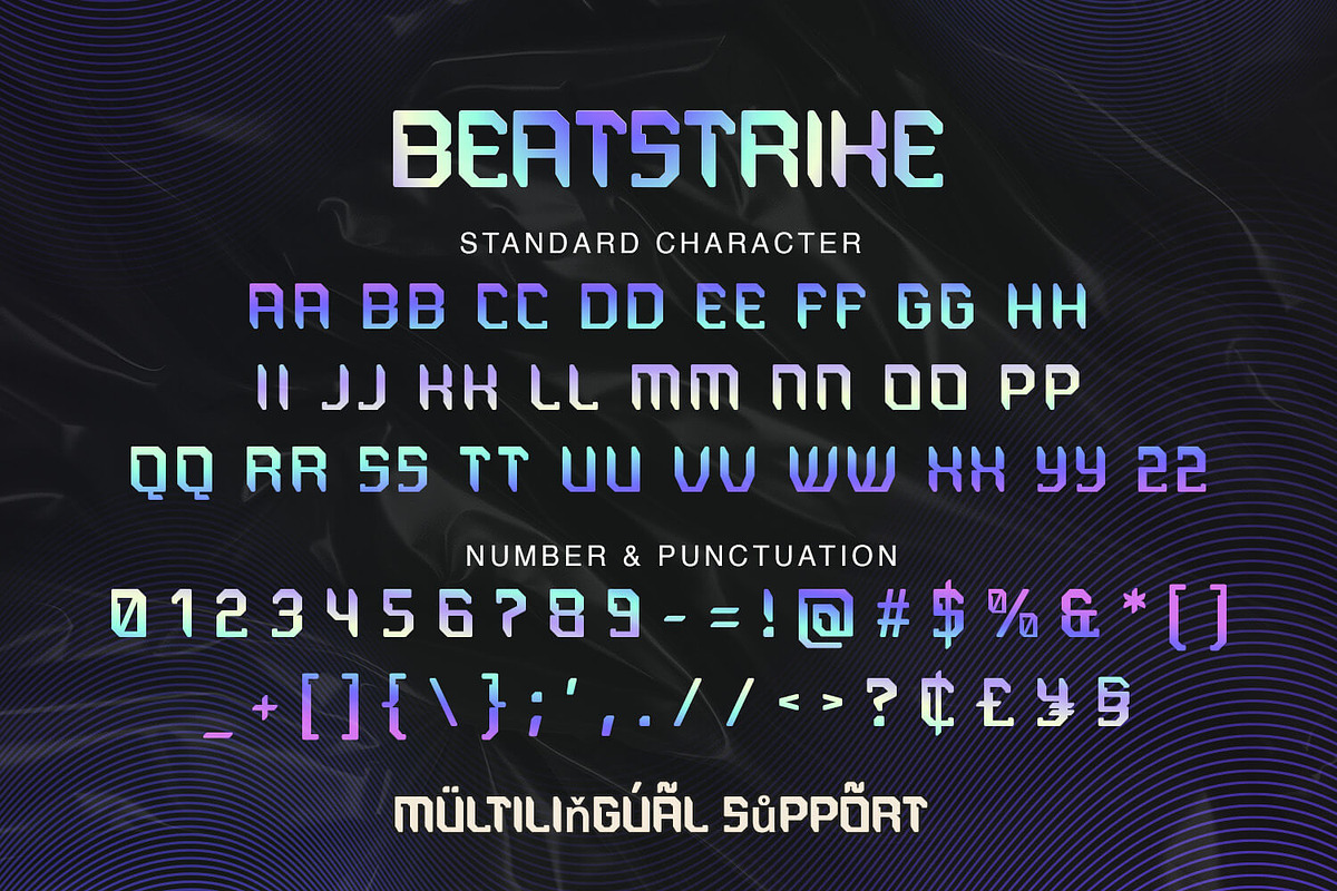 Beatstrike – Y2K Display Font, a Symbol Font by Pixesia Studio (Photo 6 of 6)