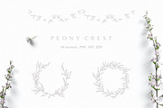 Flower Wreath, Botanical crest, an Illustration by Summer Nightingale Art (Thumbnail 1 of 8)