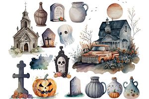 Haunted Halloween Clipart Collection