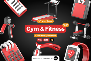 3D Gym And Fitness Icon Vol 1