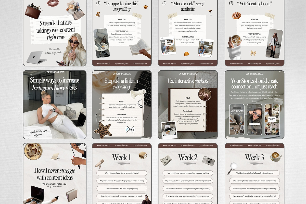 Content Creator Carousel Templates, a Social Media Template by ZenSocialDesigns (Photo 4 of 9)
