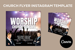 Church Flyer Canva Template, a Social Media Template by Sipi_Graphics