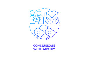 Communicate with empathy blue, an Icon by IMG Visuals