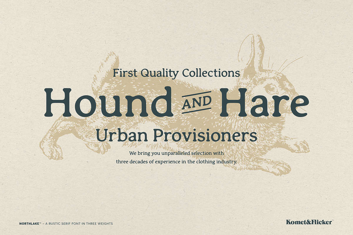 Northlake - A Rustic Serif Font, a Serif Font by Komet & Flicker (Photo 6 of 15)