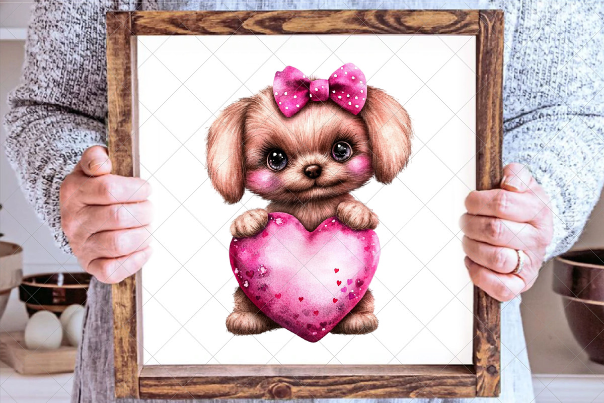 Watercolor Valentine's Day Clipart, an Illustration by SinaCreation (Photo 4 of 7)