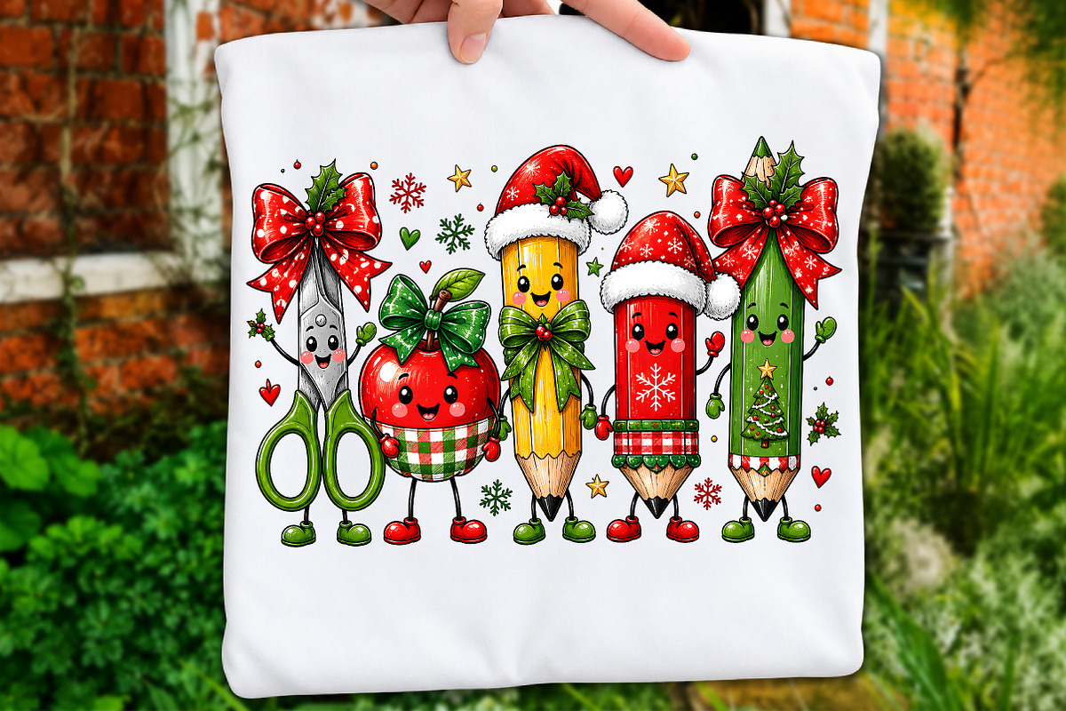 Cute Christmas Teacher Supplies PNG, a Seasonal Illustration by Rose Art (Photo 1 of 4)