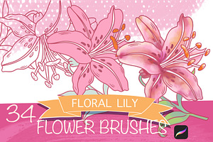 34 LILY STAMP BRUSHES FOR PROCREATE