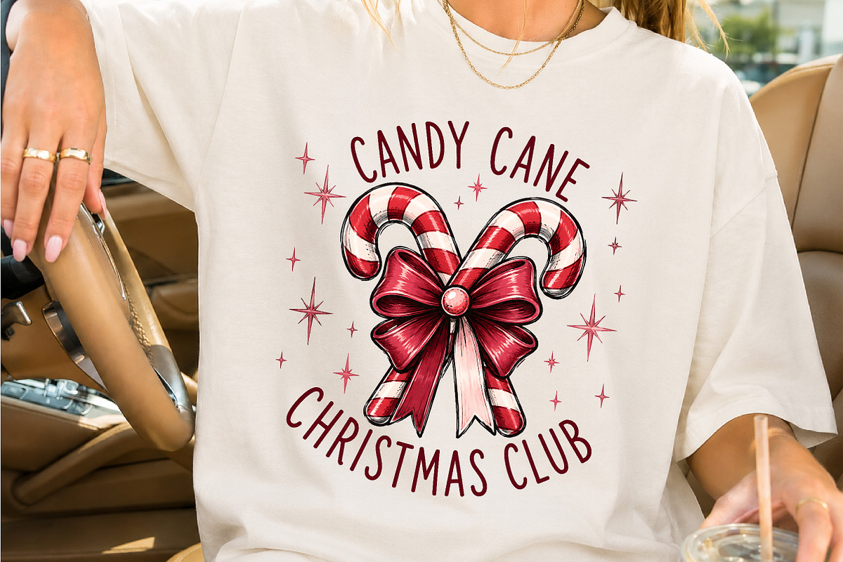Candy Cane Christmas Club Red Bow, a Seasonal Illustration by Creative Art (Photo 2 of 3)