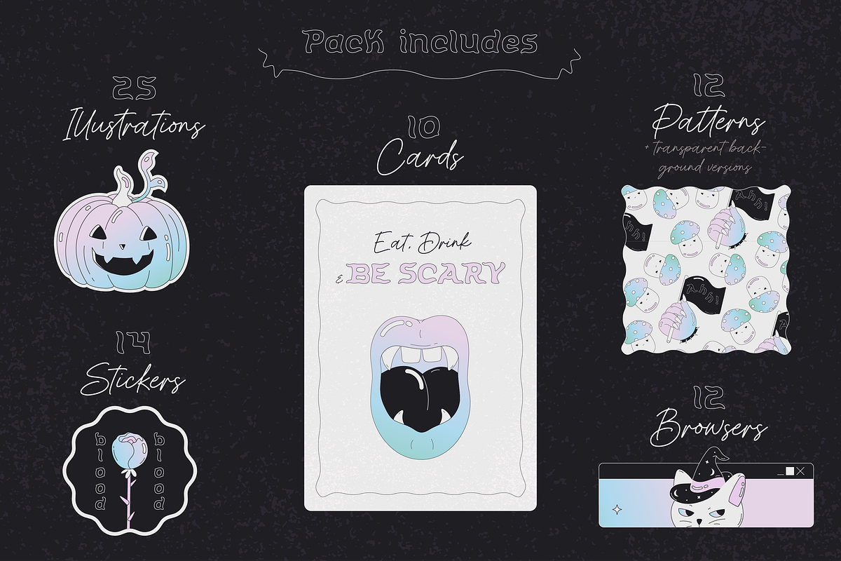 Cute Creepy Halloween Graphics, an Object Graphic by Animoon (Photo 3 of 14)