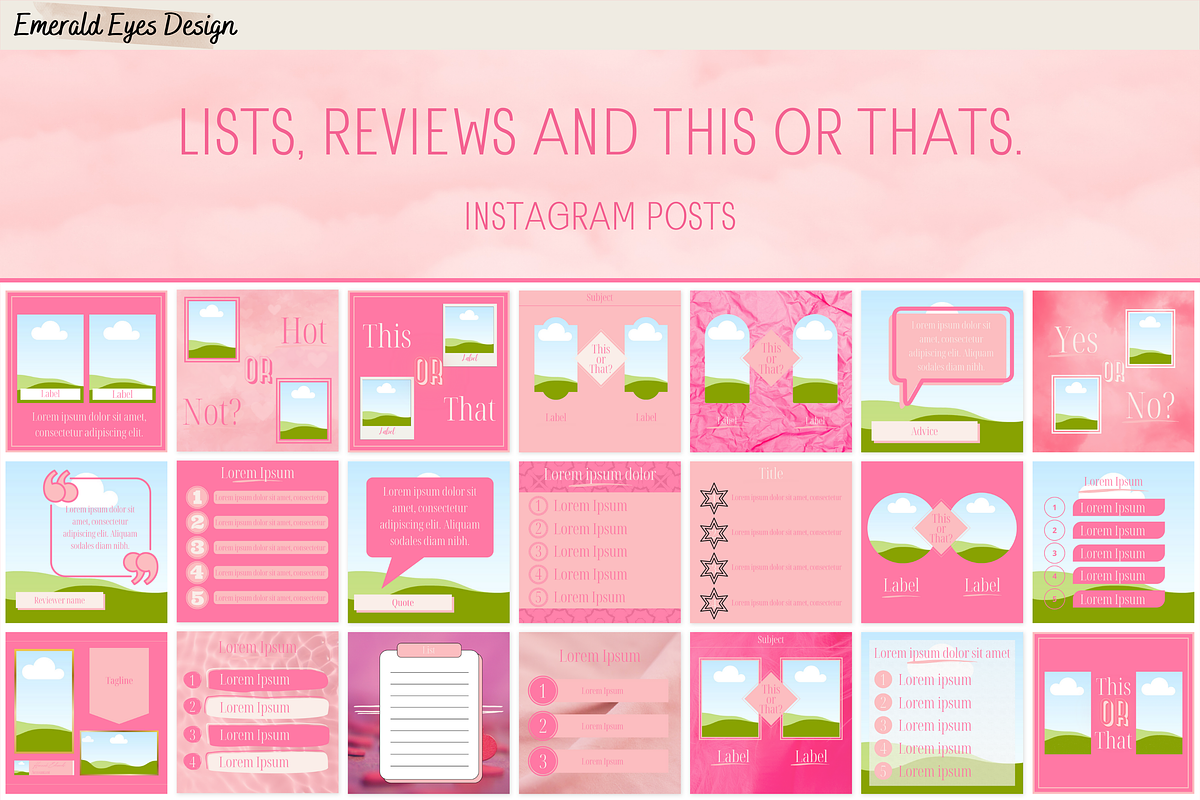 455 Canva Pink Instagram Template, a Social Media Template by Emerald Eyes Design (Photo 6 of 12)