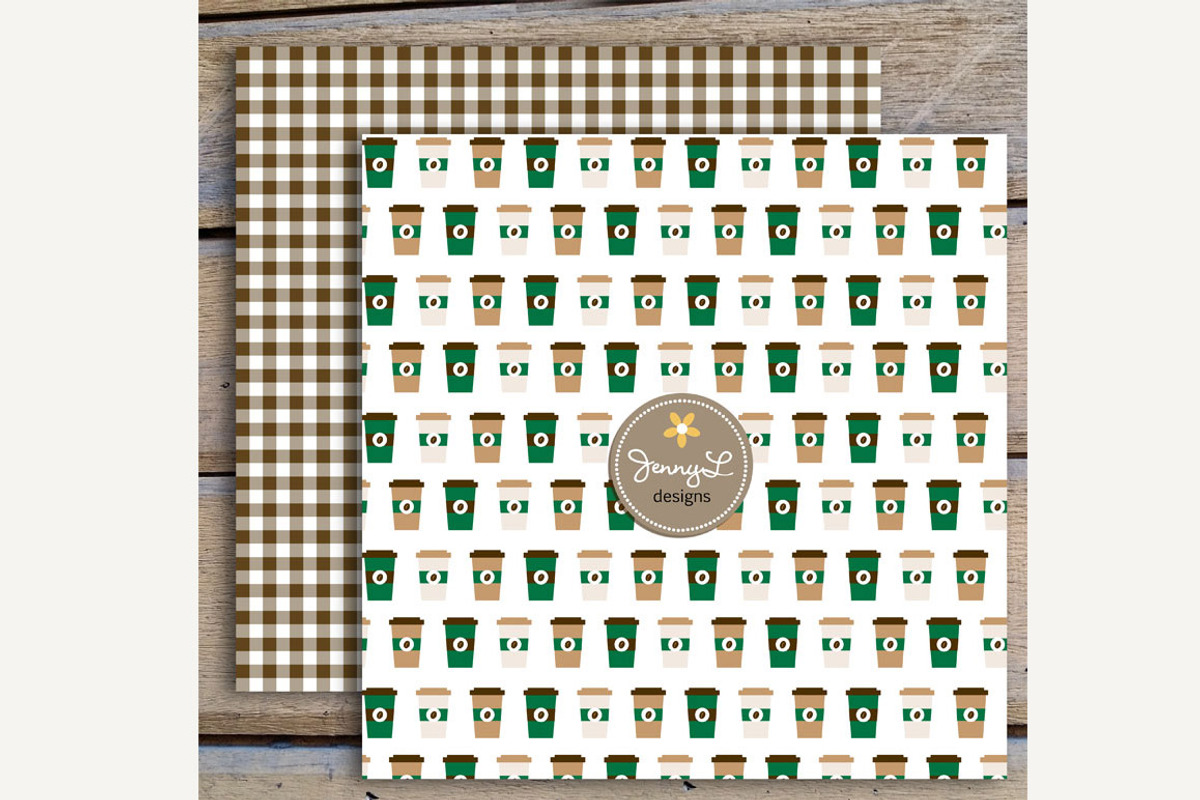 Coffee Digital Paper, a Pattern Graphic by JennyL Designs (Photo 3 of 4)