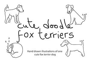 Cute doodle Fox Terriers