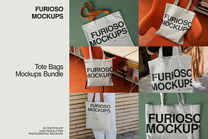 Tote Bag Mockup Bundle – 6 PSD