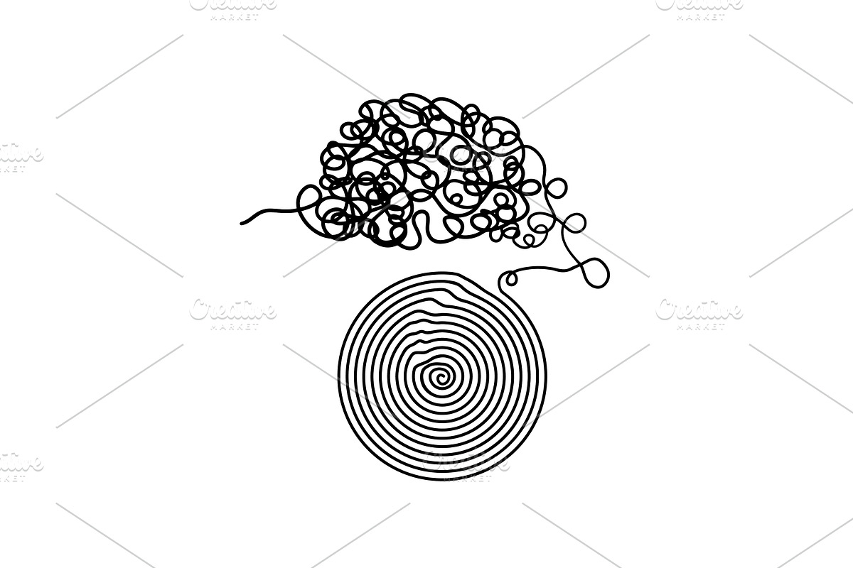 Tangle and unraveling thread of, an Object Illustration by Nenahliadava Design