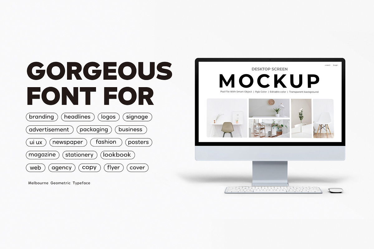 Melbourne - Geometric Sans Serif, a Sans Serif Font by Umitype (Photo 2 of 15)