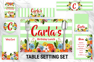 Flower Stripes Table Setting Set