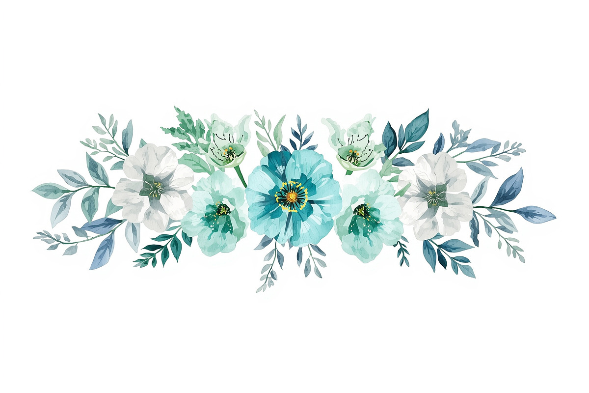Elegant Blue Floral Clipart, an Illustration by jahid234 (Photo 10 of 11)