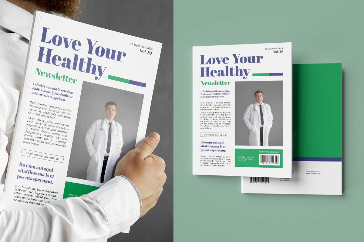 Healthy Simple Theme Newsletter, a Brochure Template by UICreative (Photo 2 of 5)