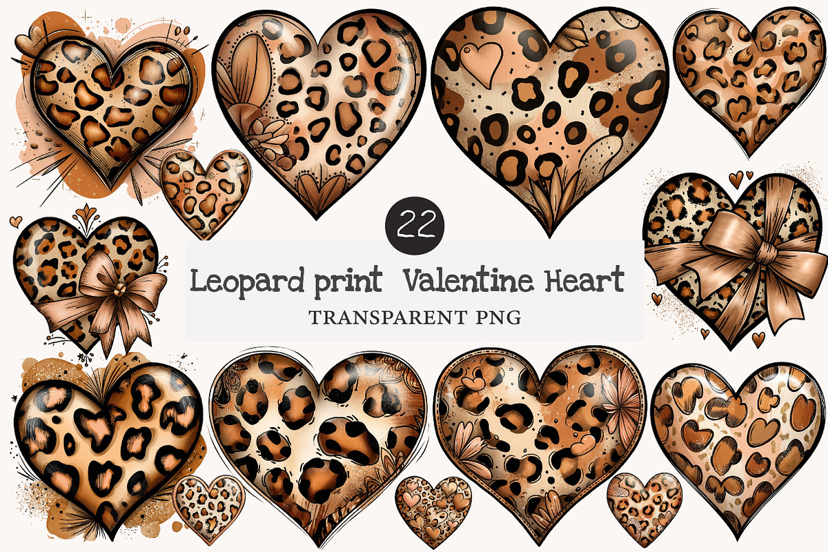 Leopard print Valentine Heart clipa, an Illustration by Designworld (Photo 1 of 10)