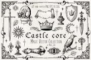 CASTLE STYLE vector graphic clip art, a Decorative Illustration by My Space Garden (Thumbnail 1 of 13)
