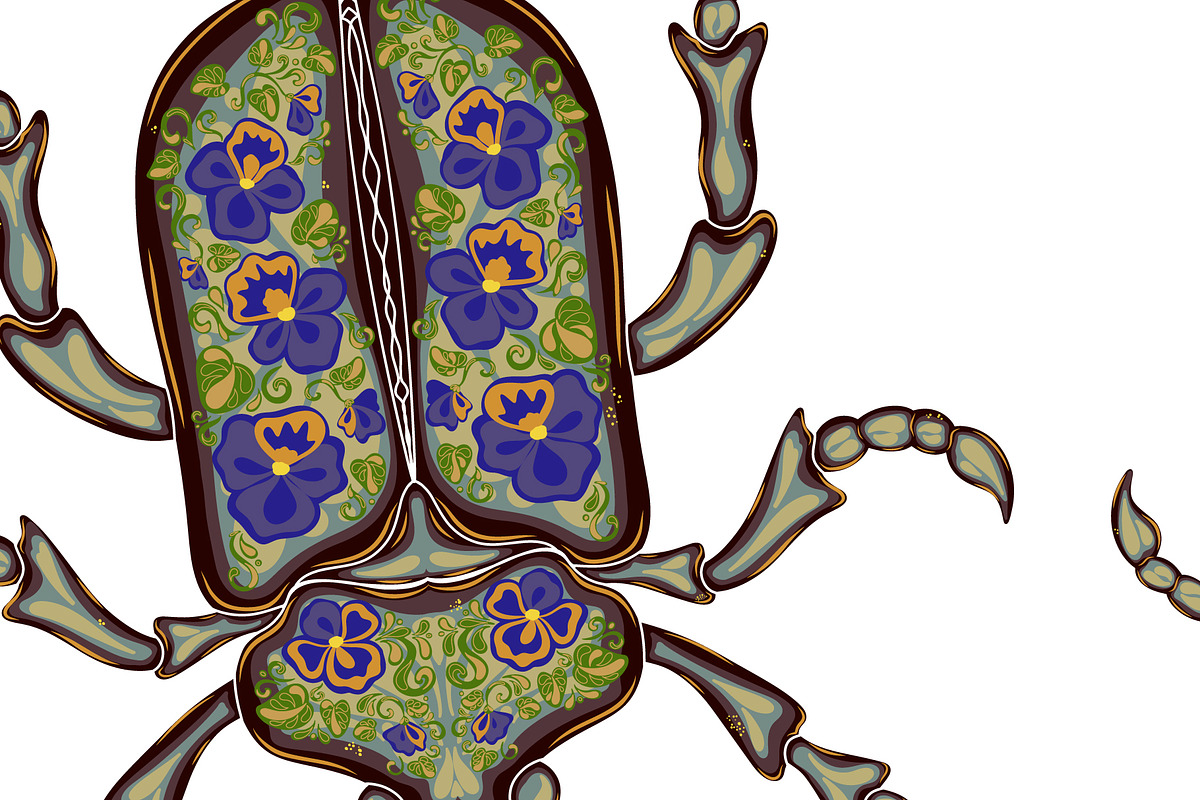 Ornamental Beetle Stripe Vector, a Pattern Graphic by NayaChu (Photo 8 of 8)