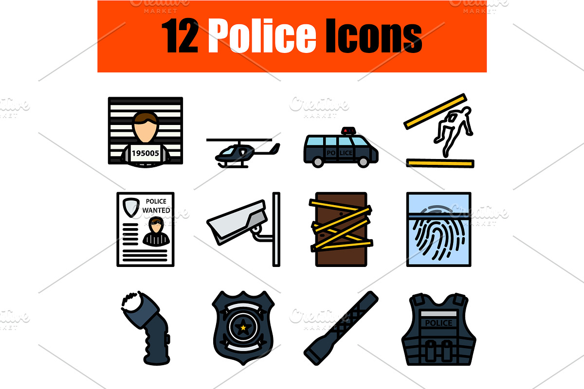Police Icon Set, an Icon by Pavel Vectors | Creative Market