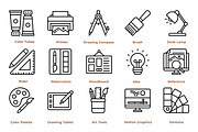 Art and Design Icon Pack, an Outline Icon by Tekuni (Thumbnail 3 of 10)