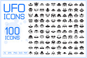 Bundle of UFO and Spaceship Icons, an Icon by Designfour (Thumbnail 1 of 7)