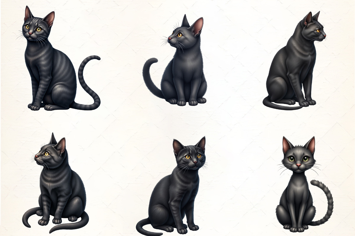 Black Cat Sitting Clipart, an Illustration by CrexoraLab (Photo 4 of 5)