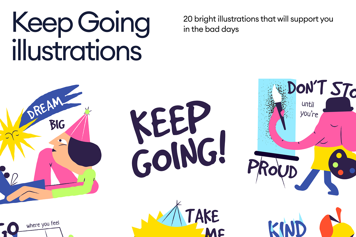 Keep Going illustrations, a Templates & Theme by Craftwork (Photo 1 of 6)