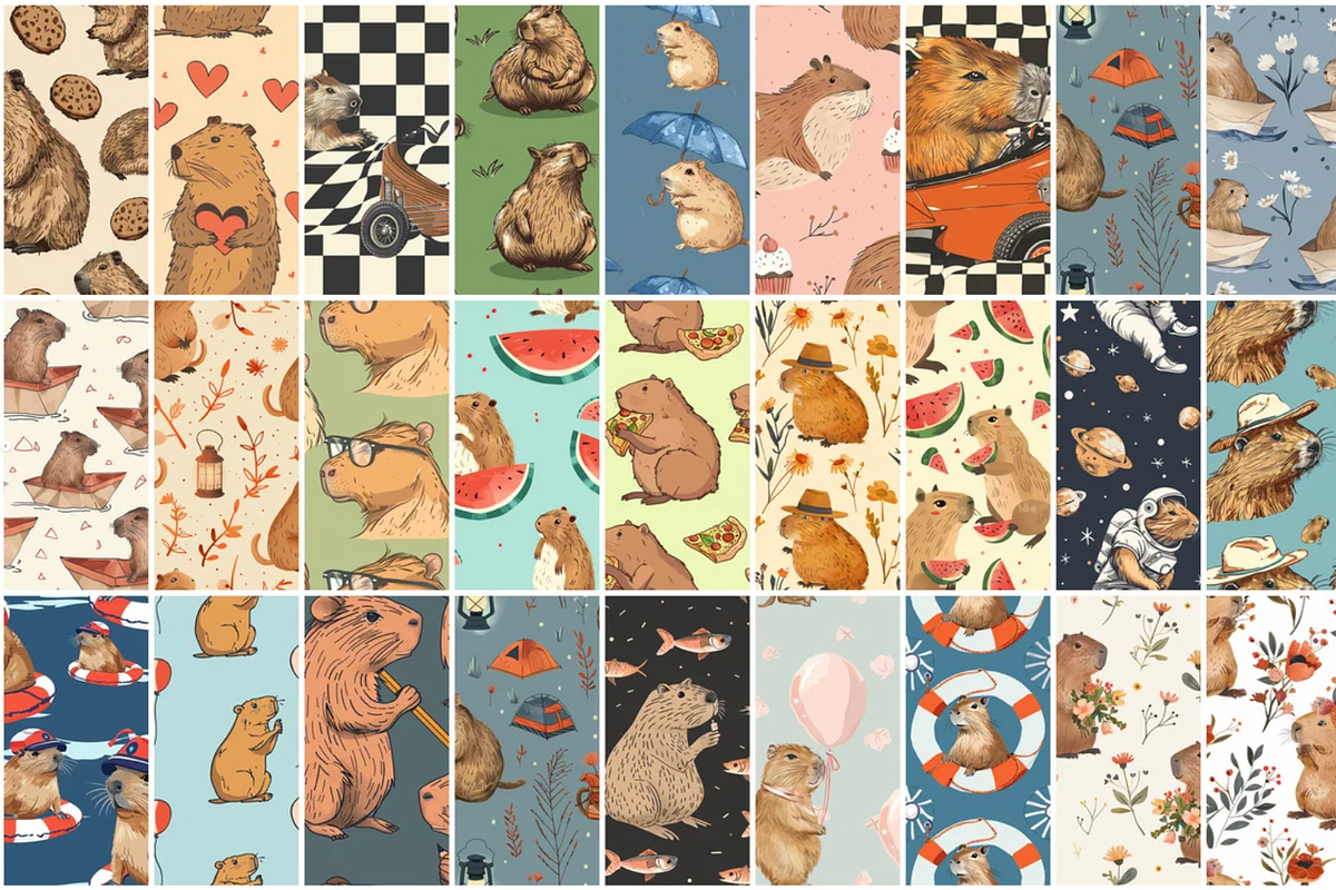100 Trend Capybara Seamless Patterns, a Pattern Graphic by mkStudioLab (Photo 4 of 4)