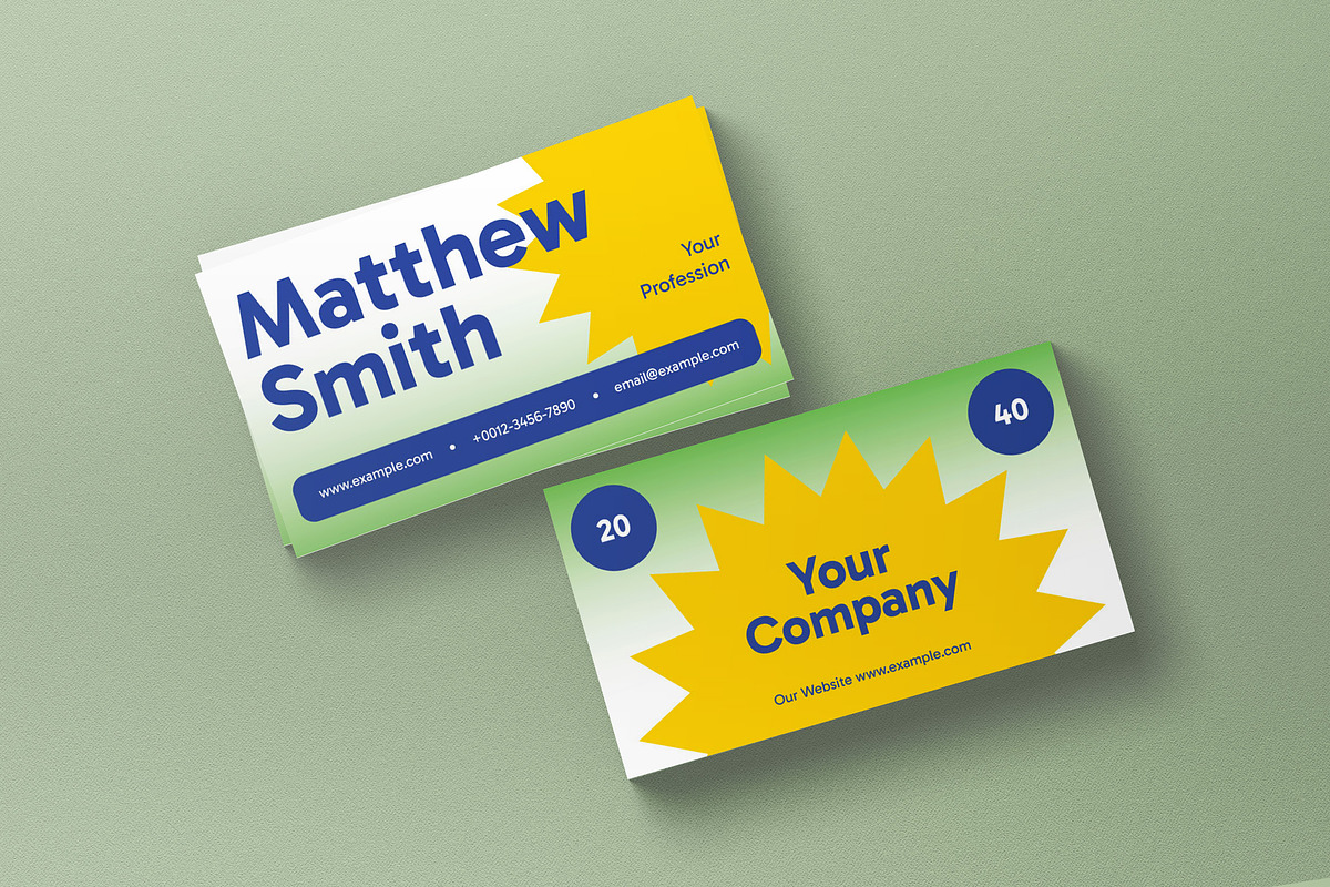 Green Flat Design Business Card, a Business Card Template by graphicook (Photo 3 of 3)