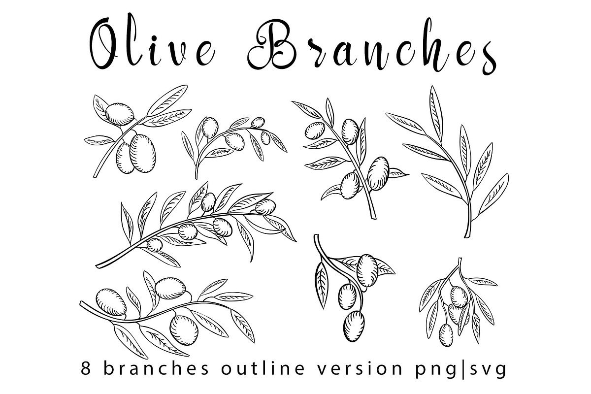 Olive branches set, an Illustration by Gennadi Digital Studio (Photo 2 of 5)