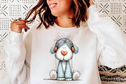 Cute Whimsical Valentine Fluffy Dogs, an Illustration by SinaCreation (Thumbnail 10 of 11)