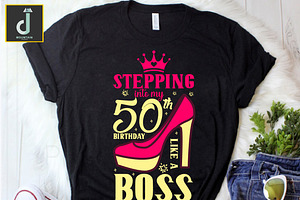 Stepping into my 50th birthday svg