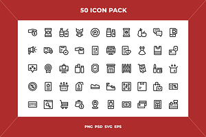 Retail icons, an Outline Icon by Wencory