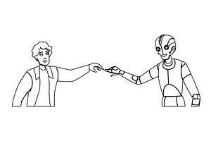 future human computer interaction, a Person Illustration by pikepicture