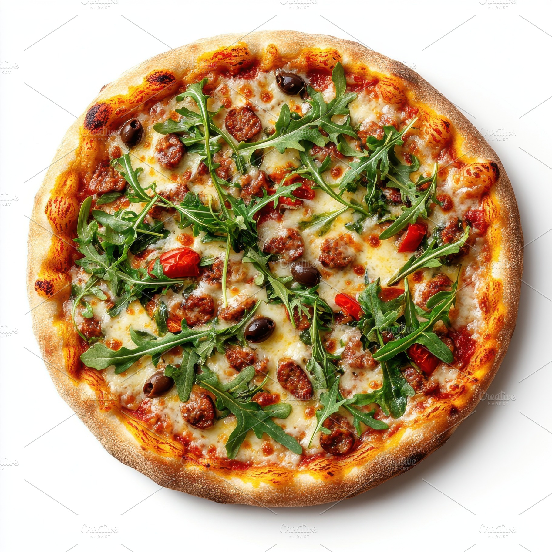 Tasty pizza with cheese, dry smoked, a Food & Drink Photo by Pixeness Studio