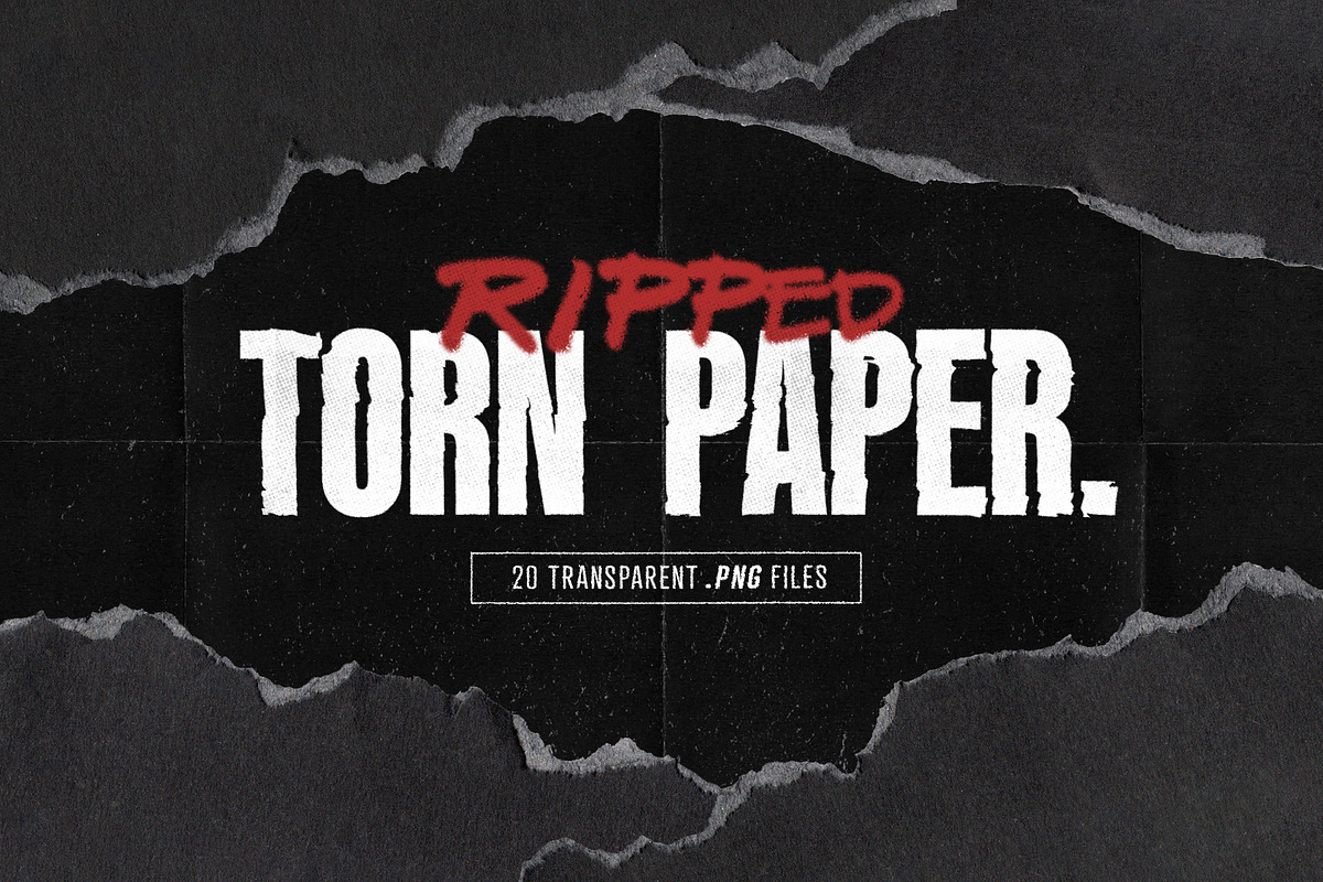 Black Torn Paper Texture Pack, a Texture Graphic by DesignerCandies (Photo 1 of 5)