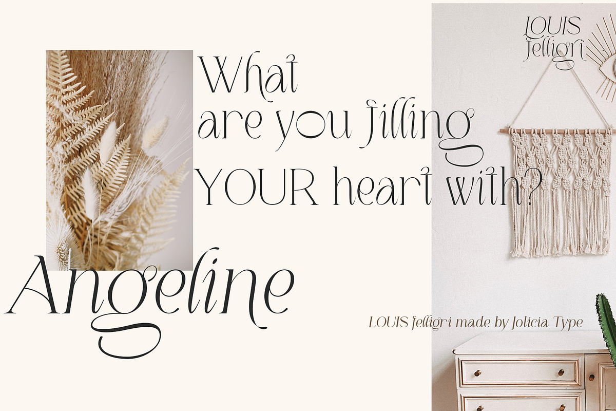 LOUIS felligri | Serif Display Font, a Serif Font by Jolicia Type (Photo 8 of 15)