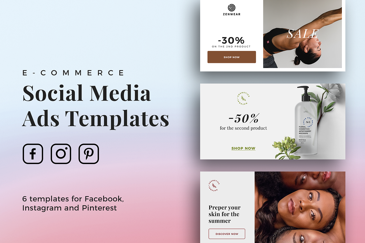 24 Social Media Ads Templates, a Social Media Template by The Cave Graphics (Photo 1 of 5)